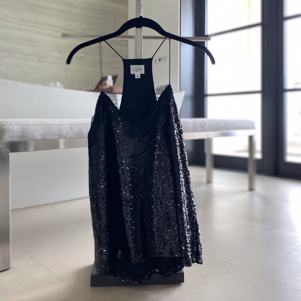 Full Sequence Black Tank Top